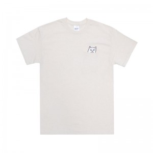 Beige Ripndip Lord Nermal Pocket Shirts | USASO2645