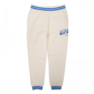 Beige Ripndip Team Spirit Embroidered Sweatpants | USAKI2878