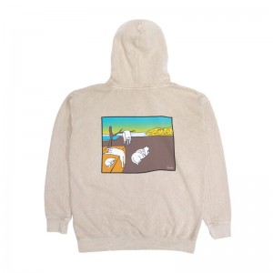 Beige Wash Ripndip Nermali Hoodie | USANB2431