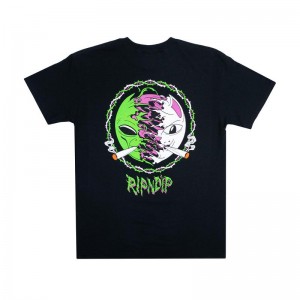 Black Ripndip Face Split Shirts | USADN2670