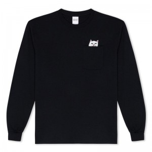 Black Ripndip Lord Nermal Pocket L/S Long Sleeve | USABC2588