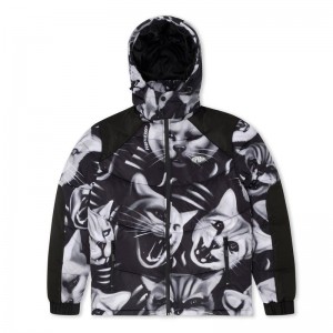 Black Ripndip Neon Cat Puffer Jackets | USAEX2531