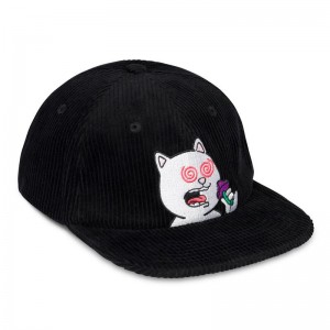 Black Ripndip Shroom Diet 6 Panel Corduroy Strapback Hats | USAPQ2957