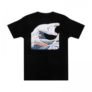 Black Ripndip The Great Wave Of Nerm Shirts | USAWY2681