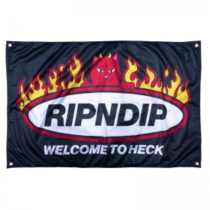 Black Ripndip Welcome To Heck Wall Banner Accessories | USAYU2109