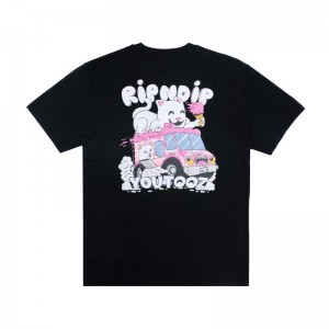 Black Ripndip Youtooz Crazy Cream Truck Shirts | USAXF2759