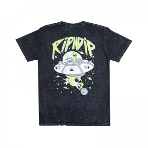 Black Wash Ripndip Abduction Shirts | USAGL2713