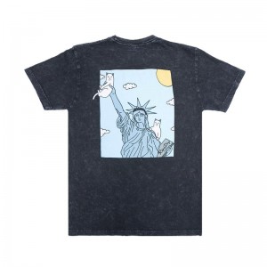 Black Wash Ripndip Liberty Shirts | USABC2685