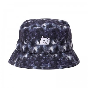 Black Wash Ripndip Lord Nermal Tie Dye Bucket Hats | USASO2929