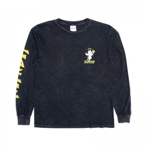 Black Wash Ripndip Lullaby Long Sleeve | USAAP2575