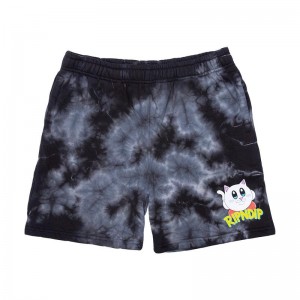 Black Wash Ripndip Nermby Sweat Shorts | USAJJ2808