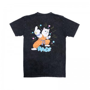 Black Wash Ripndip Power Shirts | USAKI2736