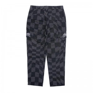 Black / Grey Ripndip Checked Cargo Pants | USANB2613