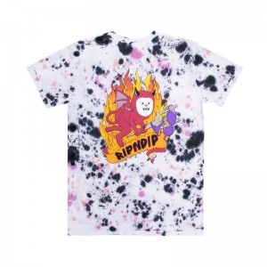 Black / Pink Wash Ripndip Fireworld Shirts | USACE2661