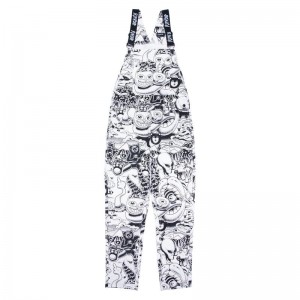 Black / White Ripndip Dark Twisted Fantasy Overalls Pants | USALH2619