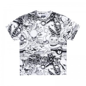 Black / White Ripndip Dark Twisted Fantasy Short Sleeve Shirts | USAOR2745