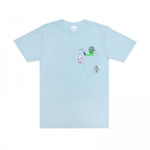 Blue Ripndip Gone Fishing Pocket Shirts | USAQZ2753