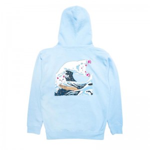 Blue Ripndip The Great Wave Of Nerm Hoodie | USAZG2410