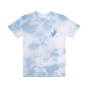 Blue Wash Ripndip Heaven And Hell Shirts | USAUT2676