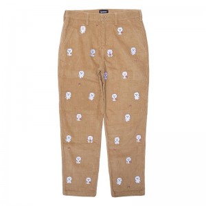 Brown Ripndip Hello Nermy Corduroy Embroidered Pants | USACE2590