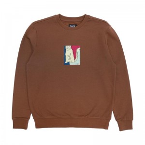 Brown Ripndip Nermhol Crewneck Sweaters | USAUT2863