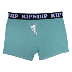 Deep Green Ripndip Peek A Nermal Boxer | USAZG2019