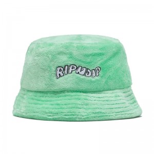 Green Ripndip Wave Sherpa Bucket Hats | USAYU2935