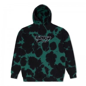 Green / Black Ripndip Ripntail Hoodie | USAMA2482