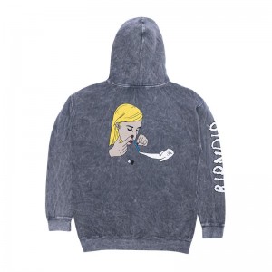 Grey Wash Ripndip Coco Nermal Hoodie | USAIS2448