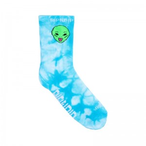 Light Blue Ripndip We Out Here Mid Socks | USAWY2324