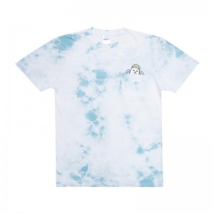 Light Blue Wash Ripndip Lord Angel Pocket Shirts | USAKI2665