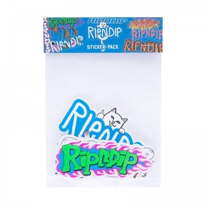 Multicolor Ripndip Logo Sticker Pack Accessories | USAFM2065