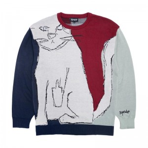 Multicolor Ripndip Nermhol Knit Sweaters | USATV2865