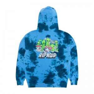 Navy Wash Ripndip Space Gang Hoodie | USAHK2466