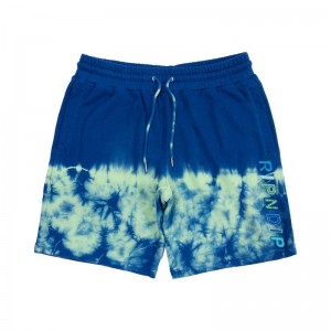 Navy / Green Ripndip Prisma Sweat Shorts | USARW2795