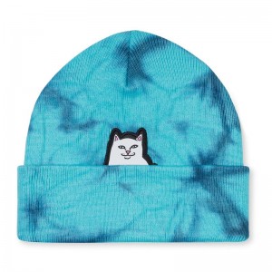 Navy / Light Turquoise Wash Ripndip Lord Nermal Beanie | USAQZ2922