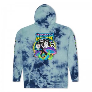 Navy / Light Turquoise Wash Ripndip Psychedelic Garden Hoodie | USAFM2494