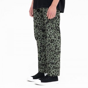 Olive Ripndip Spotted Cotton Twill Pants | USADN2599