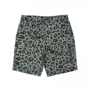 Olive Ripndip Spotted Cotton Twill Shorts | USASO2813