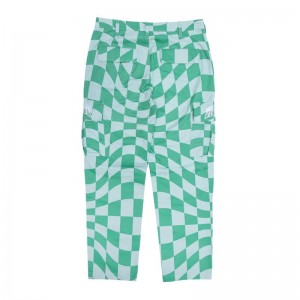 Olive / Deep Green Ripndip Checked Cargo Pants | USAMA2612