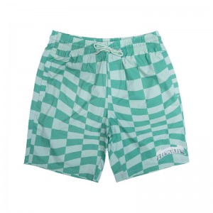 Olive / Deep Green Ripndip Checked Swim Shorts | USAKI2833