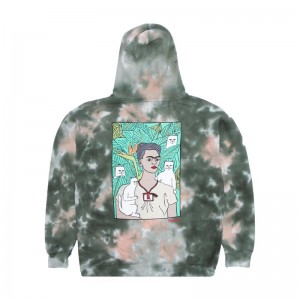 Olive / Orange Ripndip Nermal Portrait Hoodie | USAQZ2429