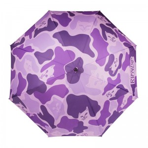 Purple Ripndip Purple Camo Umbrella Umbrellas | USARW2374