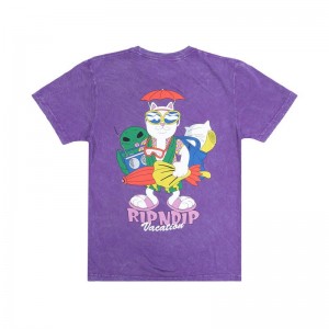 Purple Wash Ripndip Ripndip Vacay Shirts | USAHK2712