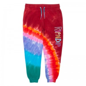 Red Ripndip OG Prisma Embroidered Sweatpants | USALH2877