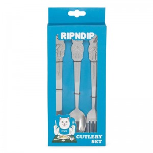 Silver Ripndip Lord Nermal 3 PC Cutlery Set Accessories | USAZG2253