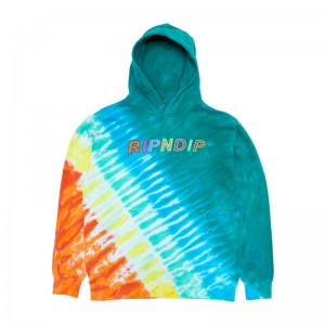 Turquoise Multicolor Ripndip Prisma Hoodie | USAAP2419