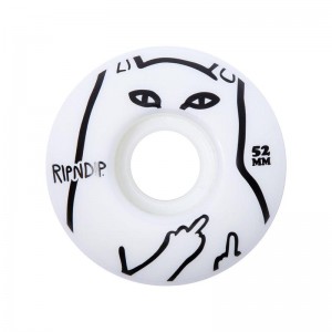 White Ripndip Lord Nerm Wheels Skateboard | USAKI2303