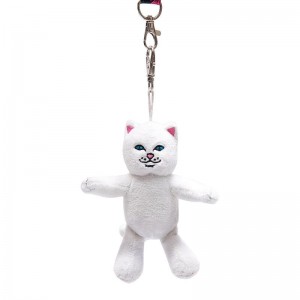 White Ripndip Lord Nermal Plush Keychain Accessories | USAMA2051