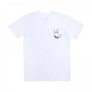 White Ripndip Pouty Face Shirts | USAZG2663